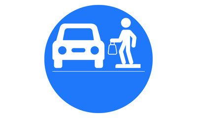 Curbside Pickup illustrated vector clip art sign symbolizing a designated area  © SRP