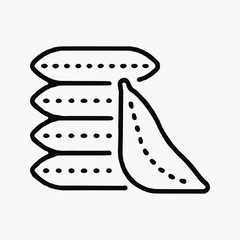 sack line Art single vector icon symbol