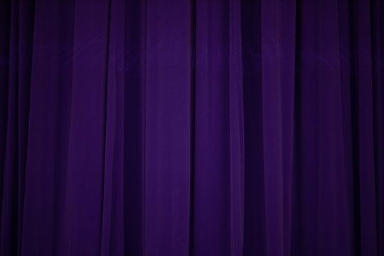 scene, a dark purple curtain theater