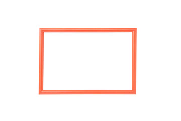 Orange picture frame, isolated on white background