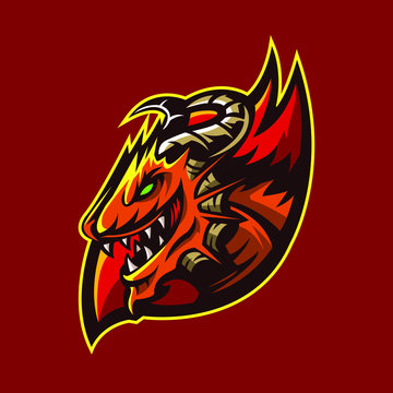 dragon sport logo vector illustration design