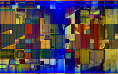 rendu numérique d'une composition abstraite rythmée par les couleurs et faisant partie d'une série de variantes
