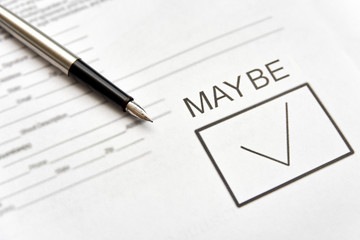 checkbox with the inscription maybe  the document