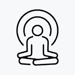 Man Has Deep Yoga line Art single vector icon symbol