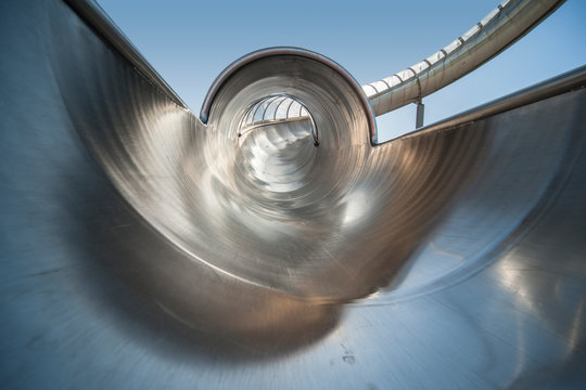 close up  of a fire stations slide