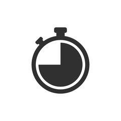 Stopwatch icon, logo. Chronometer, timer sign. Stopwatch icon isolated on white background. Vector illustration