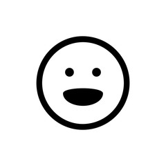 Smile face emoticon icon in trendy flat design