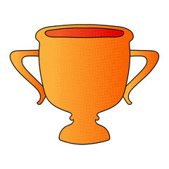 Trophy vector design. digital hand drawn. halftone texture