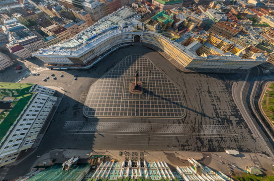 Aerial view of  St. Petersburg downtown, Russia