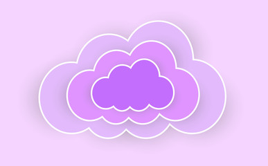 Cloud vector illustration on background with shadow.