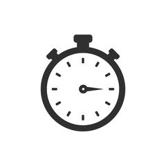 Stopwatch icon isolated on white background. Time, clock logo concept. Vector illustration