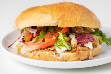 doener kebap on a white plate