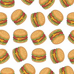 pattern seamless of burger in style flat, line, modern design. - vector illustration