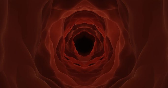 3d render with brown tunnel