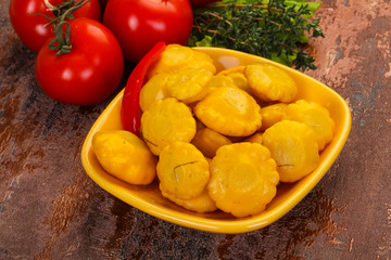 Tasty marinated patisson