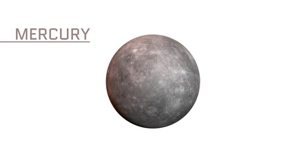 Mercury on a white background, 3d rendering