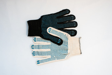 Worker Wearing Leather Work Glove Giving the Thumbs Up Sign white background