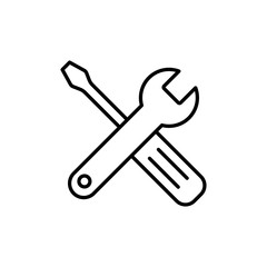 Tools Wrench and Screwdriver Icon Vector Illustration