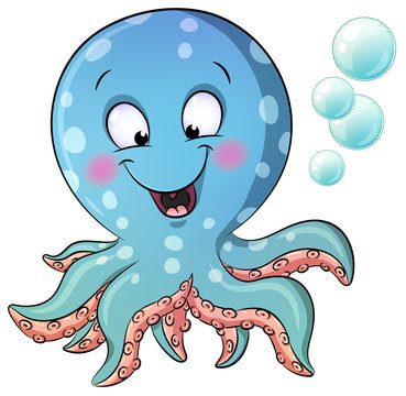 Niedlicher Tintenfisch - Vektor-Illustration