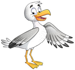 Niedliche Möwe - Vektor-Illustration