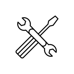 Tools Wrench and Screwdriver Icon Vector Illustration