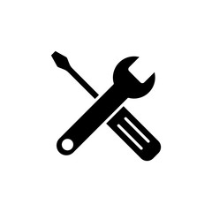 Tools Wrench and Screwdriver Icon Vector Illustration
