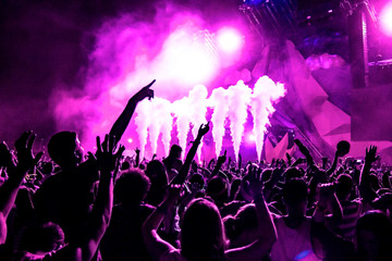 Obraz na płótnie Canvas people dancing at a music festival