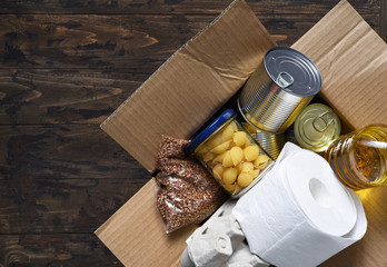 Set of food eat. Quarantine essential food. Food delivery.