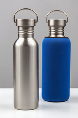 metal steel water flasks. metal drinking utensils
