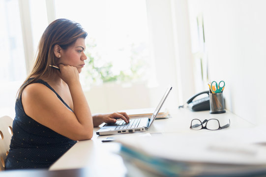 Woman working in home office