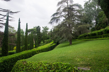 Fototapeta na wymiar Landscape of Clotilde Park in Spain in cloudy weather