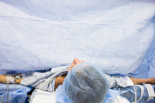 Woman at hospital