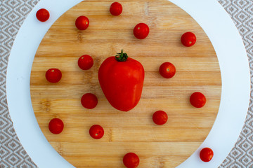 tomatoes over wood table