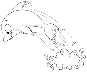 Niedlicher Delfin - Vektor-Illustration © Christine Wulf