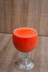 Glass cups with juices red