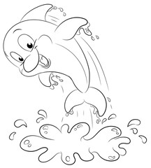 Niedlicher Delfin - Vektor-Illustration © Christine Wulf