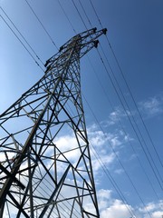 Looking Up At Electricity Pylon UK