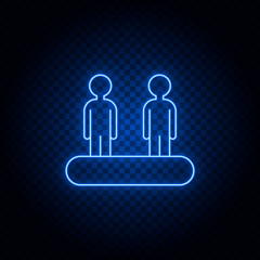 Walkway, airport, moving blue neon vector icon