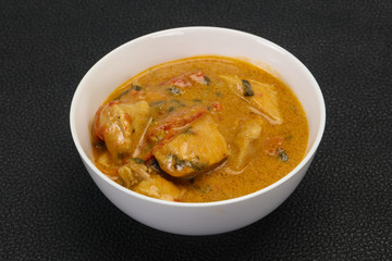 Traditional thai curry chicken soup