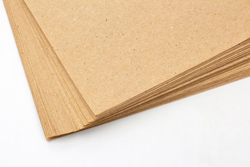 bundle of plain paper on a white background