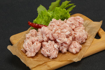Homemade pork minced meat for cooking
