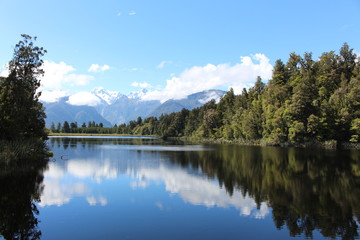 Obraz premium Beautiful Lake Matheson in New Zealand