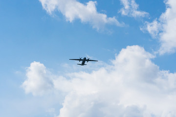 Fototapeta na wymiar professional pilots of military aircraft in sky. 