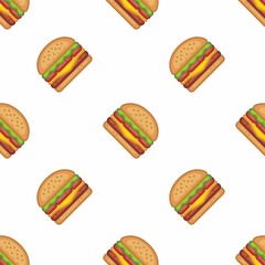 pattern seamless of burger in style flat, line, modern design. - vector illustration