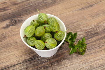 Fresh ripe green sweet gooseberry