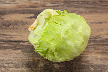 Fresh ripe green Iceberg salad
