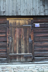 
Door in Log cabin house in Nizna Boca village and municipality in Liptovsky Mikulas district, central Slovakia
