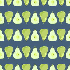 Seamless pattern with pears. Pear in vector