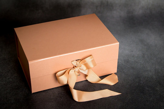 elegant gift box on dark background