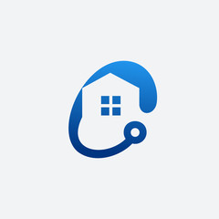 technology with home letter c vector logo